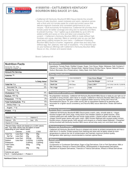 419589700 - Cattlemen's Kentucky Bourbon Bbq Sauce 2/1 Gal