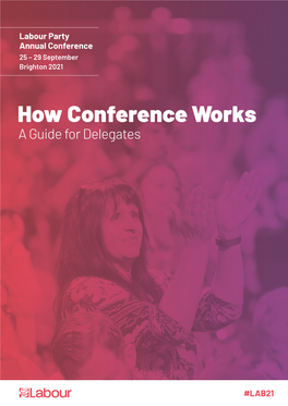 How Conference Works a Guide for Delegates