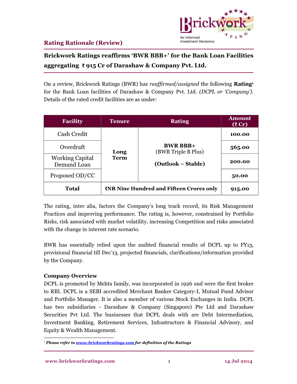 Rating Rationale for Bank of India's IPDI Issue Rating