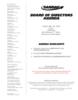 Board of Directors Agenda Item No