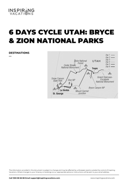 6 Days Cycle Utah: Bryce & Zion National Parks