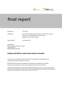 Design and Deliver Novel Meat Extract Concepts