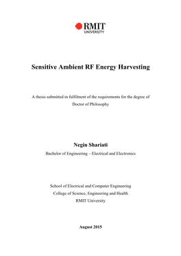 Sensitive Ambient RF Energy Harvesting