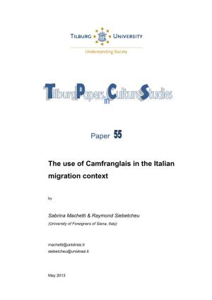 The Use of Camfranglais in the Italian Migration Context