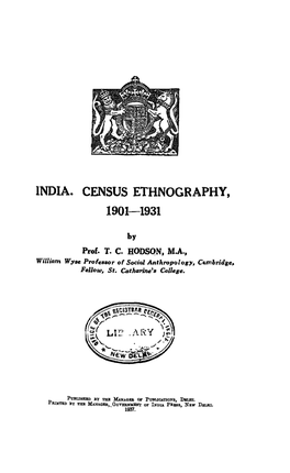 India. Census Ethnography, 1901-1931