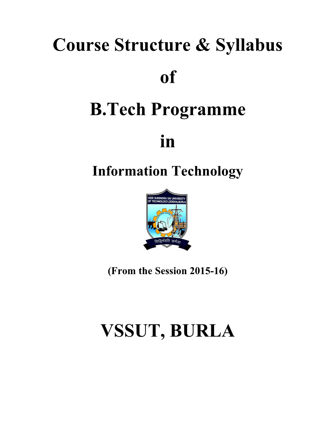 Course Structure & Syllabus of B.Tech Programme In