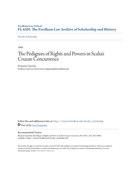The Pedigrees of Rights and Powers in Scalia's Cruzan Concurrence, 56 U