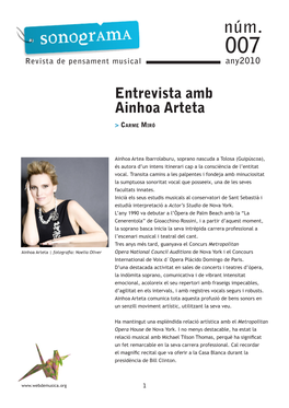 Entrevista Amb Ainhoa Arteta