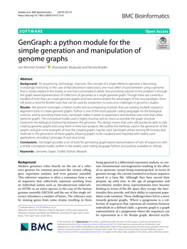 Gengraph: a Python Module for the Simple Generation and Manipulation of Genome Graphs Jon Mitchell Ambler* , Shandukani Mulaudzi and Nicola Mulder