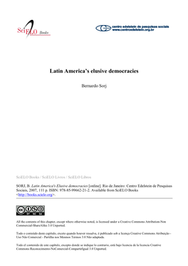 Latin America's Elusive Democracies [Online]