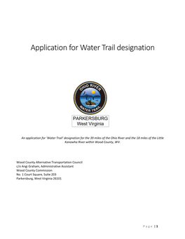 Application for Water Trail Designation