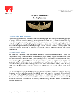 Art of Ancient Nubia Teaching Resources