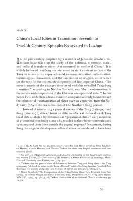 China's Local Elites in Transition: Seventh- to Twelfth-Century