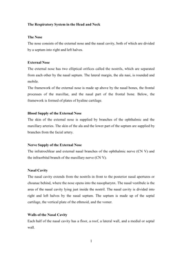 The Respiratory System in the Head and Neck