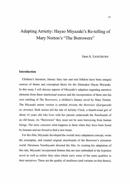 Adapting Arrietty: Hayao Miyazaki's Re-Telling of Mary Norton's "The Borrowers"