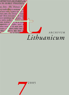 Archivum Lithuanicum 7