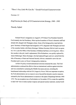Gerald Ford and Counterterrorism Version 1.3 Draft Section for Study of US Counterter