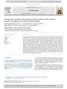 Geochemistry of Granitic Aplite-Pegmatite Dykes and Sills And