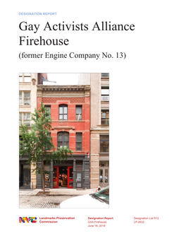 Gay Activists Alliance Firehouse (Former Engine Company No