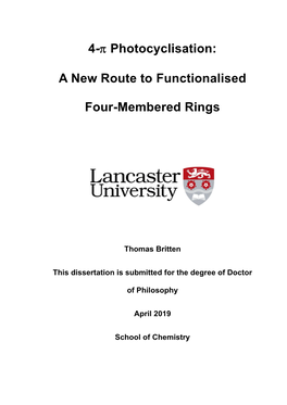 4-Π Photocyclisation: a New Route to Functionalised Four-Membered Rings