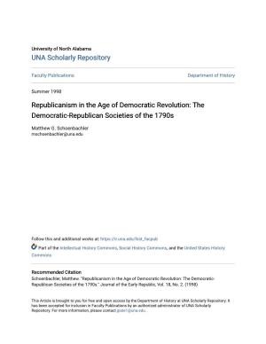 Republicanism in the Age of Democratic Revolution: the Democratic-Republican Societies of the 1790S