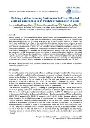 Building a Virtual Learning Environment to Foster Blended Learning Experiences in an Institute of Application in Brazil