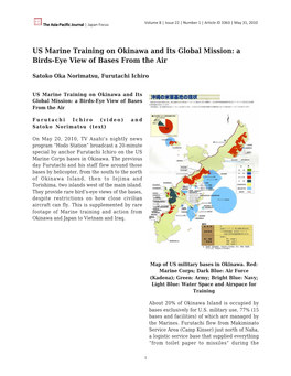 US Marine Training on Okinawa and Its Global Mission: a Birds-Eye View of Bases from the Air