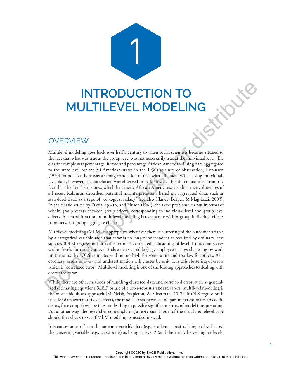Introduction to Multilevel Modeling
