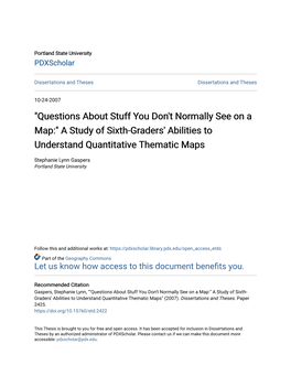 A Study of Sixth-Graders' Abilities to Understand Quantitative Thematic Maps