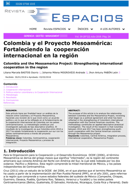 Colombia Y El Proyecto Mesoamérica: Fortaleciendo La Cooperación Internacional En La Región