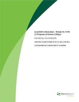 GASTON COLLEGE - WSGE 91.7 FM (A Program of Gaston College)