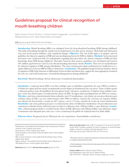 Guidelines Proposal for Clinical Recognition of Mouth Breathing Children