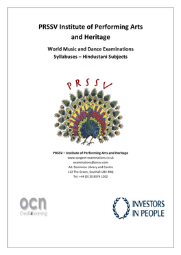 PRSSV Institute of Performing Arts and Heritage World Music And