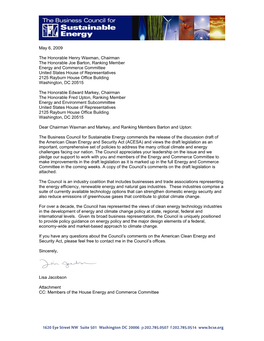 BCSE Letter to Leaders of House Energy and Commerce Committee