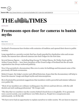 Freemasons Open Door for Cameras to Banish Myths