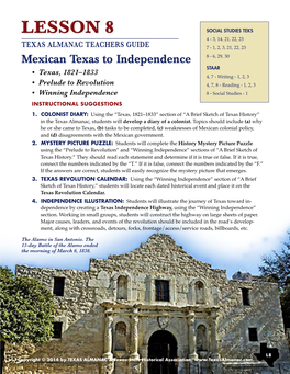 Mexican Texas to Independence