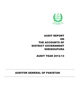 Audit Report on the Accounts of District Government Sheikhupura