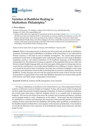 Varieties of Buddhist Healing in Multiethnic Philadelphia "2279