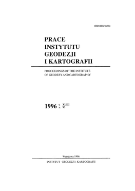 Prace Instytutu Geodezji I Kartografii 1996 Z. 93