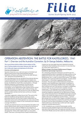 OPERATION ABSTENTION: the BATTLE for KASTELLORIZO, 1941 Part 1: Overview and the Australian Connection