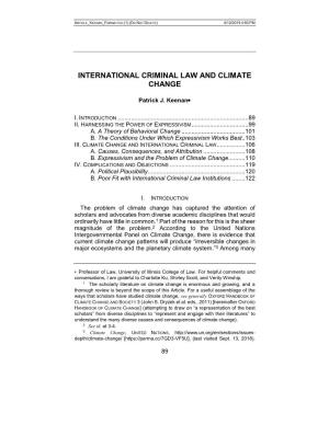 International Criminal Law and Climate Change