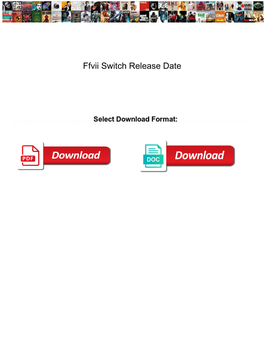 Ffvii Switch Release Date