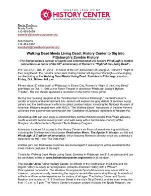 Zombies in Pittsburgh Press Release FINAL