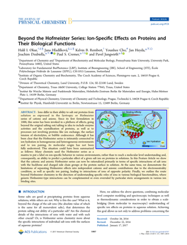 Beyond the Hofmeister Series: Ion-Specific Effects on Proteins And