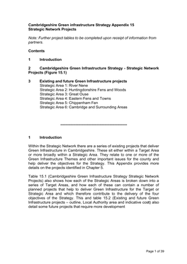 Cambridgeshire Green Infrastructure Strategy Appendix 15 Strategic Network Projects