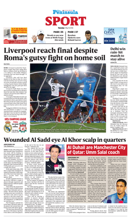 Liverpool Reach Final Despite Roma's Gutsy Fight on Home Soil