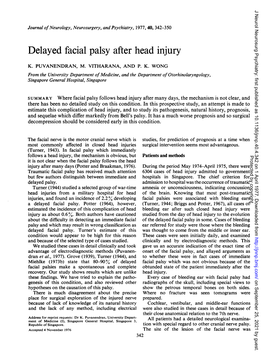 Delayed Facial Palsy After Head Injury