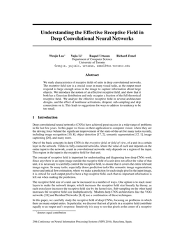 Understanding the Effective Receptive Field in Deep Convolutional Neural Networks