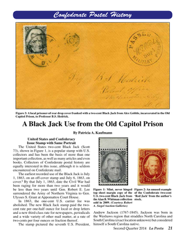 A Black Jack Use from the Old Capitol Prison Confederate Postal History