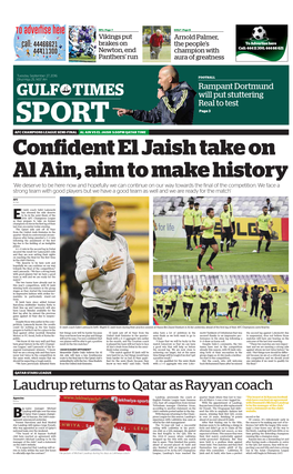 Confident El Jaish Take on Al Ain, Aim to Make History
